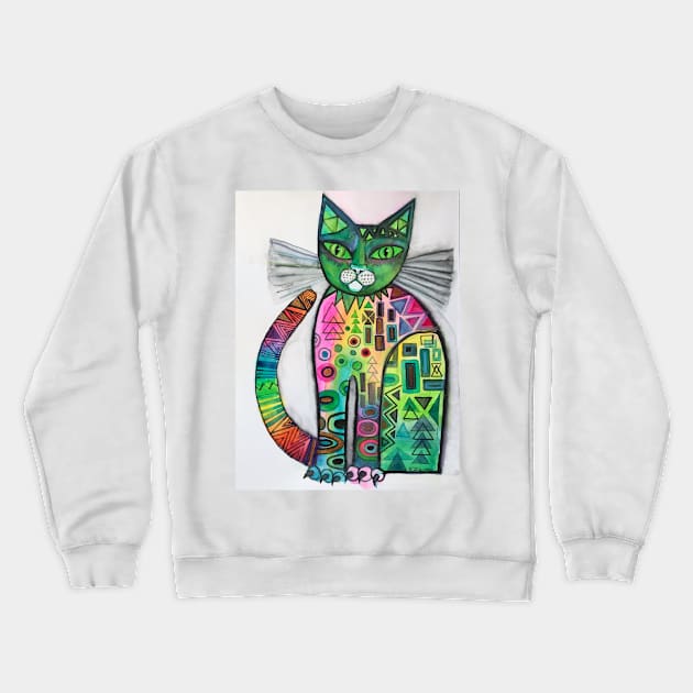 Cat’s Meow Crewneck Sweatshirt by karincharlotte